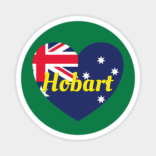 Hobart Australia Australian Flag Heart Magnet